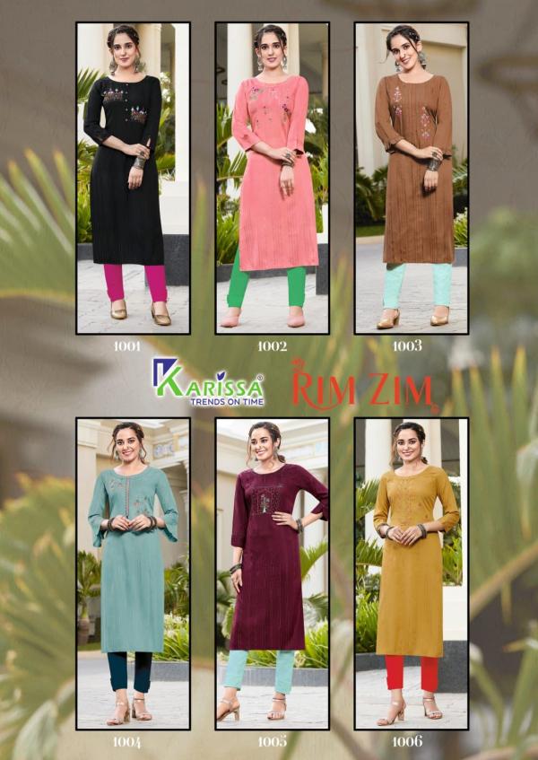 Karissa Rim Zim Viscose Ethnic Wear Designer Kurti Collection